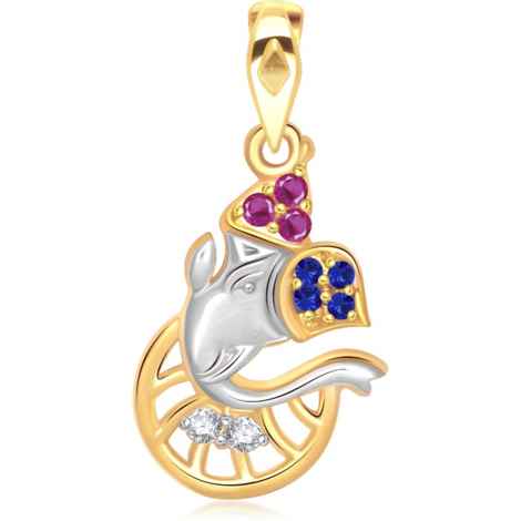 Buy Srikara Alloy Gold Plated CZ / AD Vinayaka Fashion Jewellery Pendant with Chain - SKP1491G - Purplle