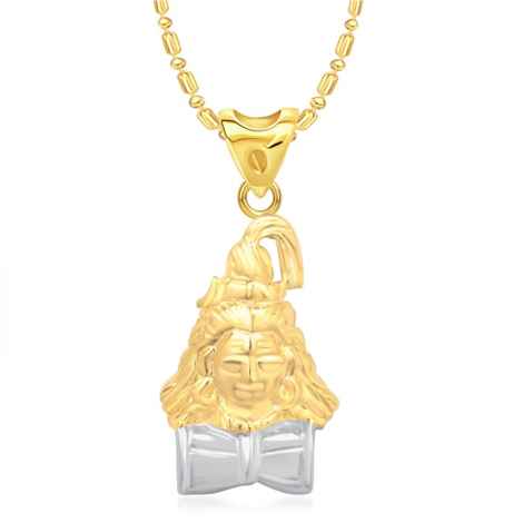 Buy Srikara Alloy Gold Plated CZ / AD Lord Shiva Fashion Jewelry Pendant with Chain - SKP1359G - Purplle