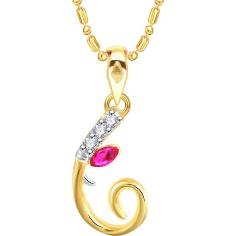 Buy Srikara Alloy Gold Plated CZ/AD Initial Letter G Ganesh Fashion Jewelry Pendant - SKP2242G - Purplle