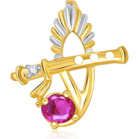 Buy Srikara Alloy Gold Plated CZ / AD The Bansuri Fashion Jewelry Pendant with Chain - SKP1889G - Purplle