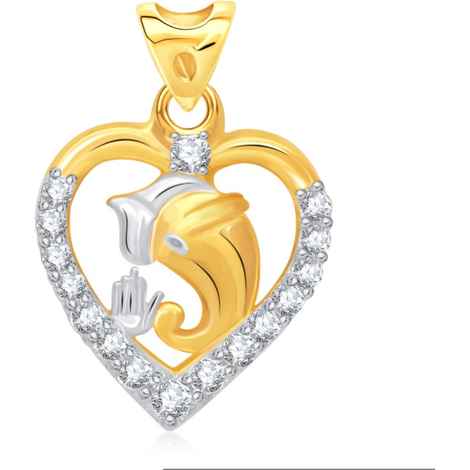 Buy Srikara Alloy Gold Plated CZ / AD Maheshwaram Fashion Jewelry Pendant with Chain - SKP1504G - Purplle