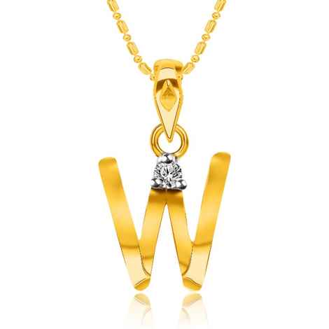 Buy Srikara Alloy Brass Gold Plated CZ Initial "W" Alphabet Fashion Jewelry Pendant - SKP2824G - Purplle