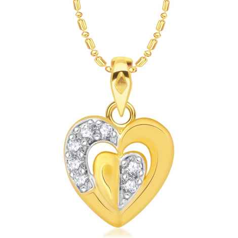 Buy Srikara Alloy Gold Plated CZ/AD Forever Heart Fashion Jewelry Pendant with Chain - SKP2137G - Purplle