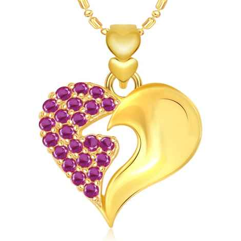 Buy Srikara Alloy Gold Plated CZ Attractive Heart Valentine Fashion Jewelry Pendant - SKP1904G - Purplle