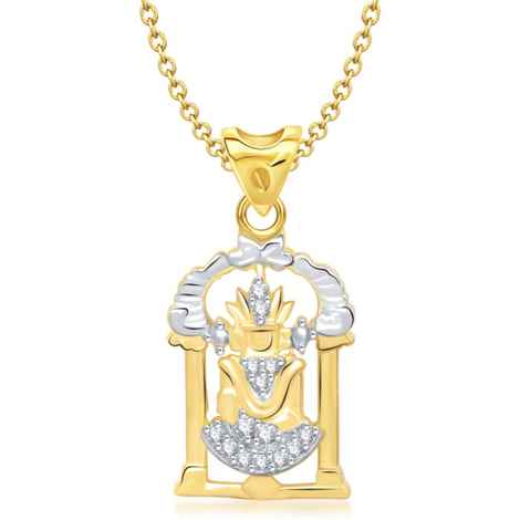 Buy Srikara Alloy Gold Plated CZ/AD Divine Balaji Fashion Jewelry Pendant with Chain - SKP1332G - Purplle