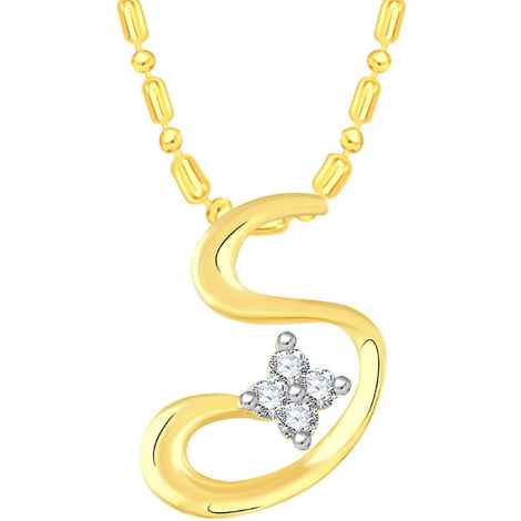 Buy Srikara Alloy Gold Plated CZ / AD S Shape Fashion Jewellery Pendant with Chain - SKP2656G - Purplle