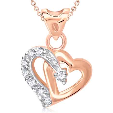 Buy Srikara Alloy Gold Plated CZ/AD One Love Heart Valentine Fashion Jewelry Pendant - SKP1636G - Purplle