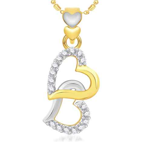 Buy Srikara Alloy Gold Plated CZ/AD Attach Heart Fashion Jewelry Pendant with Chain - SKP1989G - Purplle