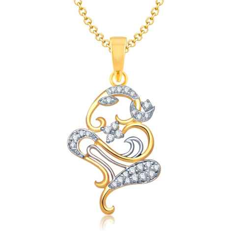 Buy Srikara Alloy Gold Plated CZ / AD Vishwamukha Fashion Jewelry Pendant with Chain - SKP1124GA - Purplle