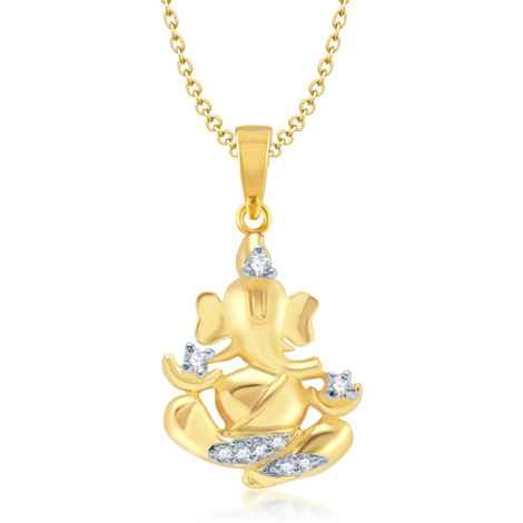 Buy Srikara Alloy Gold Plated CZ / AD Fashion Jewellery Pendant with Chain - SKP1053R - Purplle