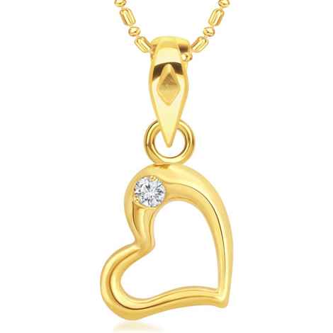 Buy Srikara Alloy Single CZ / AD Hollow Heart Fashion Jewellery Pendant with Chain - SKP2829G - Purplle