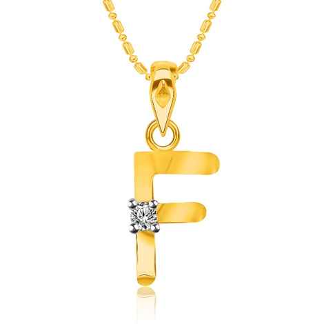 Buy Srikara Alloy Brass Gold Plated CZ Initial "F" Alphabet Fashion Jewelry Pendant - SKP2807G - Purplle