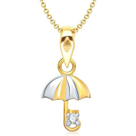 Buy Srikara Alloy Gold Plated CZ/AD Rainy Day Umbrella Fashion Jewelry Pendant Chain - SKP1315G - Purplle