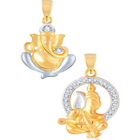 Buy Srikara Alloy Gold Plated CZ / AD Fashion Jewellery Pendant Set with Chain - SKCOMBO1270G - Purplle