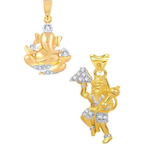 Buy Srikara Alloy Gold Plated CZ / AD Fashion Jewellery Pendant Set with Chain - SKCOMBO1276G - Purplle