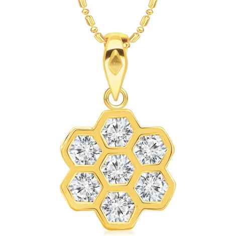 Buy Srikara Brass Alloy Gold Plated Floral CZ/AD Studded Fashion Jewelry Pendant - SKP2974G - Purplle