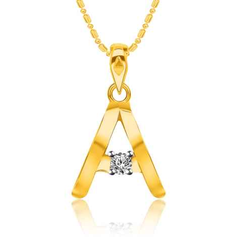 Buy Srikara Alloy Brass Gold Plated CZ Initial "A" Alphabet Fashion Jewelry Pendant - SKP2802G - Purplle