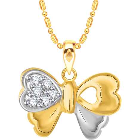 Buy Srikara Gold Plated Butterfly CZ/AD Studded Fashion Jewelry Pendant with Chain - SKP2938G - Purplle