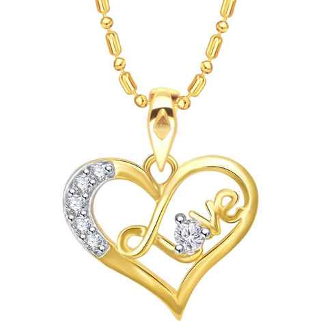 Buy Srikara Alloy Gold Plated LOVE Heart AD/CZ Studded Fashion Jewelry Pendant - SKP2845G - Purplle