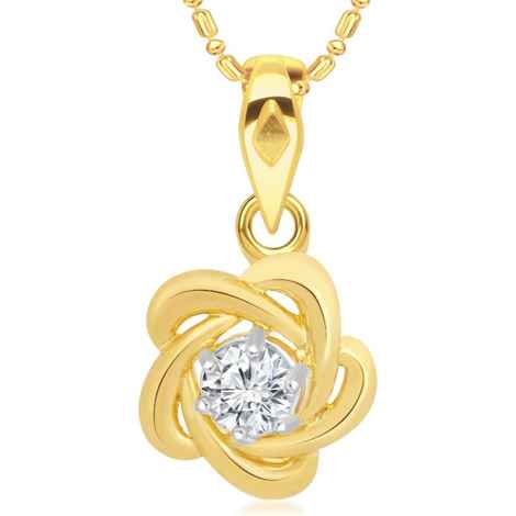 Buy Srikara Alloy Floral Center CZ / AD Studded Fashion Jewelry Pendant with Chain - SKP2966G - Purplle