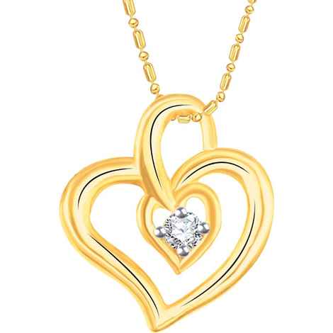 Buy Srikara Alloy Brass Gold Plated CZ Bonded Heart Pattern Fashion Jewelry Pendant - SKP2841G - Purplle