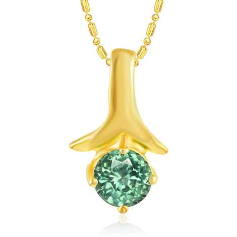 Buy Srikara Alloy Anchor Drop Green Solitaire Fashion Jewellery Pendant with Chain - SKP2871G - Purplle