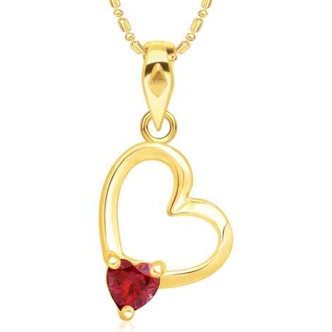 Buy Srikara Alloy Gold Plated CZ/AD Hollow heart Pink Pearl Fashion Jewelry Pendant - SKP2828G - Purplle