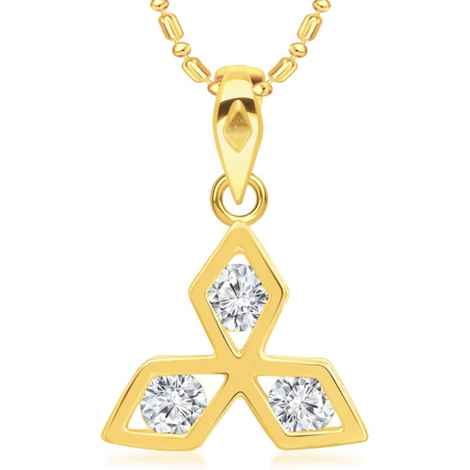 Buy Srikara Alloy Snow Flake Pattern CZ Studded Fashion Jewelry Pendant with Chain - SKP2961G - Purplle