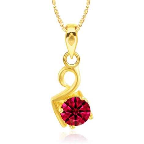 Buy Srikara Alloy Gold Plated CZ/AD Swan Pattern Drop Red Solitaire Pendant Chain - SKP2883G - Purplle