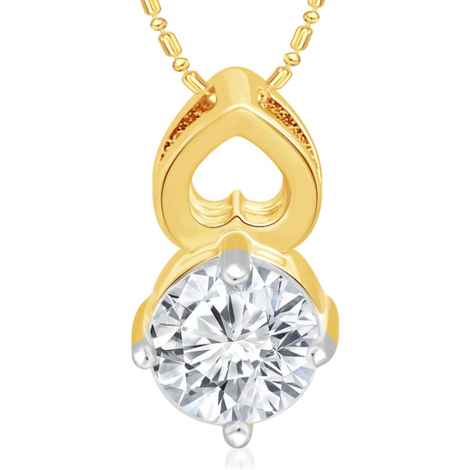 Buy Srikara Alloy Gold Plated CZ/AD Inverted Heart Single Solitaire Pendant Chain - SKP2958G - Purplle