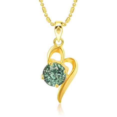 Buy Srikara Alloy Gold Plated CZ/AD Titled Heart Green Solitaire Fashion Jewelry Pendant - SKP2881G - Purplle