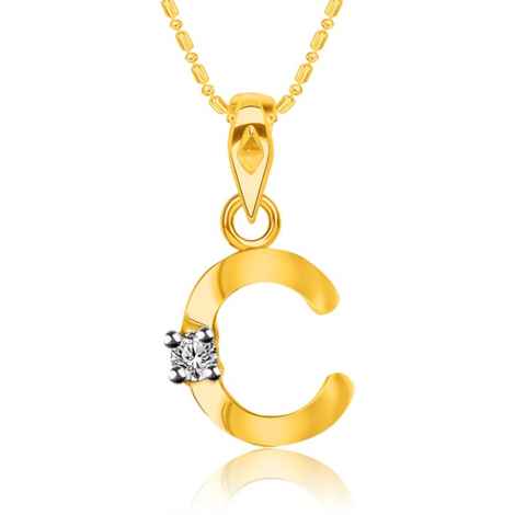 Buy Srikara Alloy Brass Gold Plated CZ Initial "C" Alphabet Fashion Jewelry Pendant - SKP2804G - Purplle