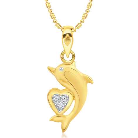 Buy Srikara Alloy Brass Gold Plated CZ / AD Fashion Jewellery Pendant with Chain - SKP2931G - Purplle