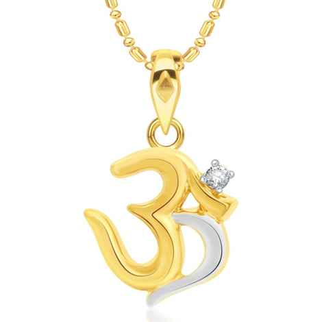 Buy Srikara Alloy Brass Gold Plated CZ/AD OM Daimond Studded Fashion Jewelry Pendant - SKP2980G - Purplle