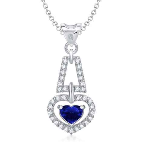 Buy Srikara Alloy Love For You Blue Ruby Heart Shape Fashion Jewelry Pendant Chain - SKP1295R - Purplle