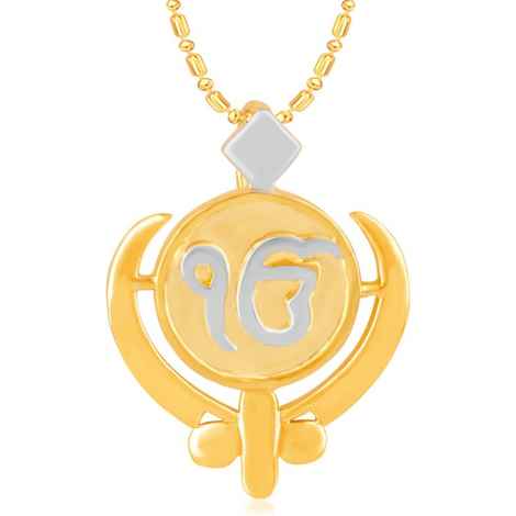 Buy Srikara Alloy Brass Gold Plated CZ/AD Khanda Fashion Jewelry Pendant with Chain - SKP3106G - Purplle