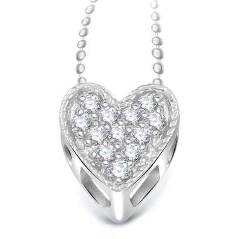 Buy Srikara Alloy Rhodium Plated CZ/AD Tiny Heart Valentine Fashion Jewelry Pendant - SKP1939R - Purplle