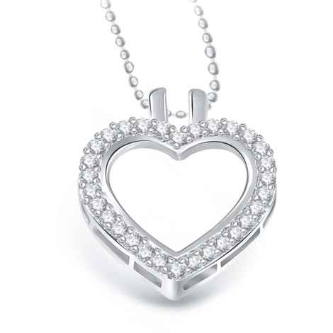 Buy Srikara Alloy Rhodium Plated AD Splendid Heart Valentine Fashion Jewelry Pendant - SKP1936R - Purplle