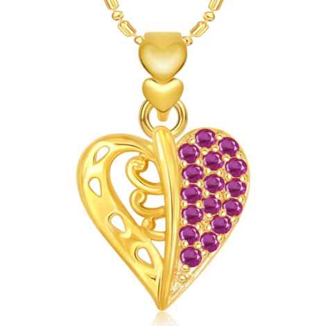 Buy Srikara Alloy Gold Plated CZ/AD Superb Heart Valentine Fashion Jewelry Pendant - SKP1907G - Purplle