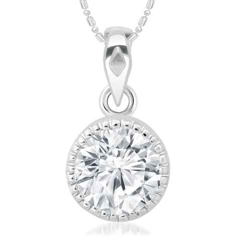 Buy Srikara Alloy Gold Plated CZ / AD Solitaire Fashion Jewellery Pendant with Chain - SKP2085R - Purplle