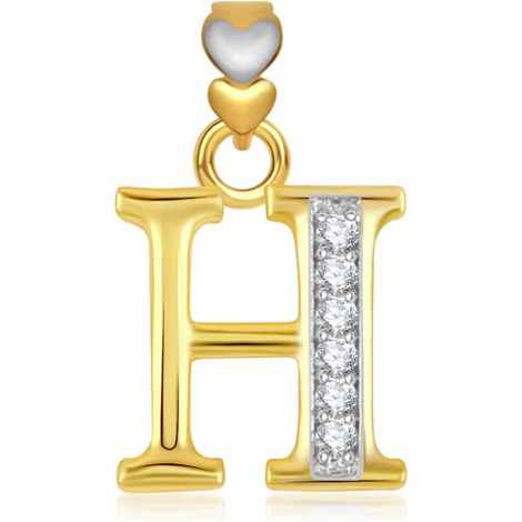 Buy Srikara Alphabet Collection Initial Letter 'H' CZ Fashion Jewelry Pendant Chain - SKP1743G - Purplle