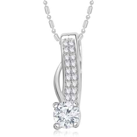 Buy Srikara Alloy Rhodium Plated CZ/AD Dazzling Solitaire Fashion Jewelry Pendant - SKP1417R - Purplle