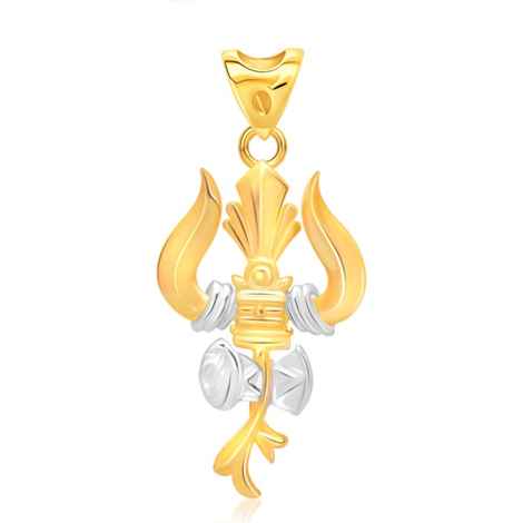 Buy Srikara Alloy Gold Plated CZ / AD The Trishul Fashion Jewelry Pendant with Chain - SKP1559G - Purplle