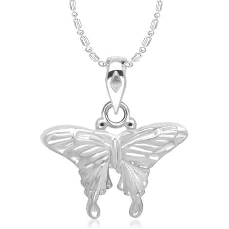 Buy Srikara Alloy Rhodium Plated CZ/AD Admirable Butterfly Fashion Jewelry Pendant - SKP1373R - Purplle