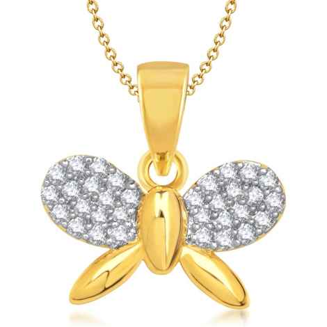 Buy Srikara Alloy Gold Plated CZ Beautiful Butterfly Fashion Jewelry Pendant Chain - SKP1270G - Purplle