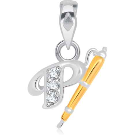Buy Srikara Alloy Gold Plated CZ/AD Initial Letter P Fashion Jewellery Pendant Chain - SKP1587G - Purplle