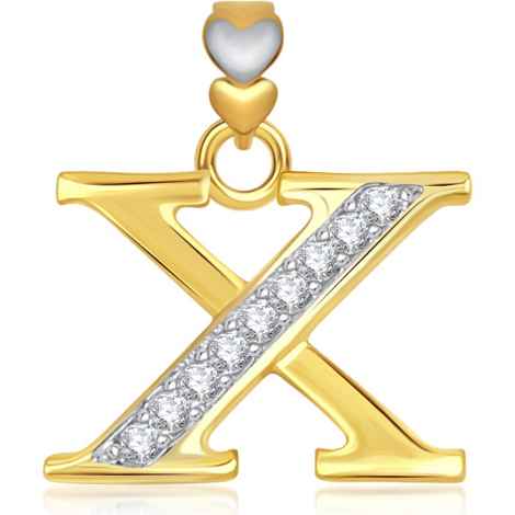 Buy Srikara Alphabet Collection Initial Letter 'X' CZ Fashion Jewelry Pendant Chain - SKP1759G - Purplle