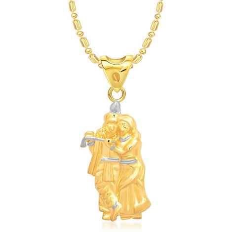 Buy Srikara Alloy Gold Plated CZ/AD Radha Krishna Fashion Jewelry Pendant with Chain - SKP1357G - Purplle