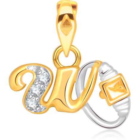 Buy Srikara Alloy Gold Plated CZ/AD Initial Letter W Fashion Jewellery Pendant Chain - SKP1546G - Purplle