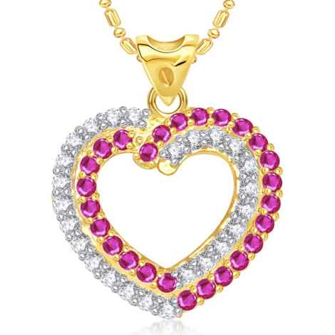 Buy Srikara Alloy Gold Plated CZ Best Gift Heart Valentine Fashion Jewellery Pendant - SKP1772G - Purplle
